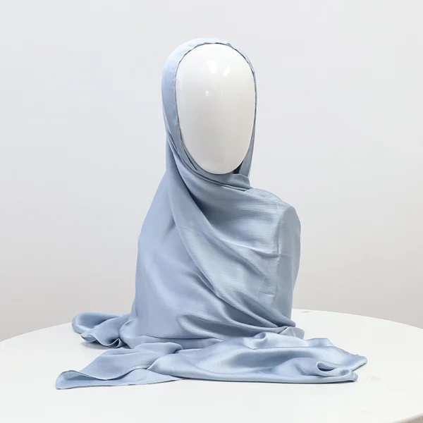 1.1 Wholesale Textured Satin Bawal Headscarf