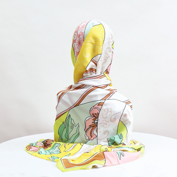 33.2 Printed Premium Valencia Satin Silk Shawl