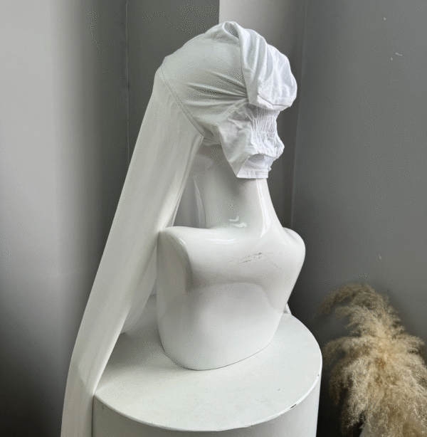 Fashion Pearl Chiffon Hijab with Cross Bonnet Tube Cap