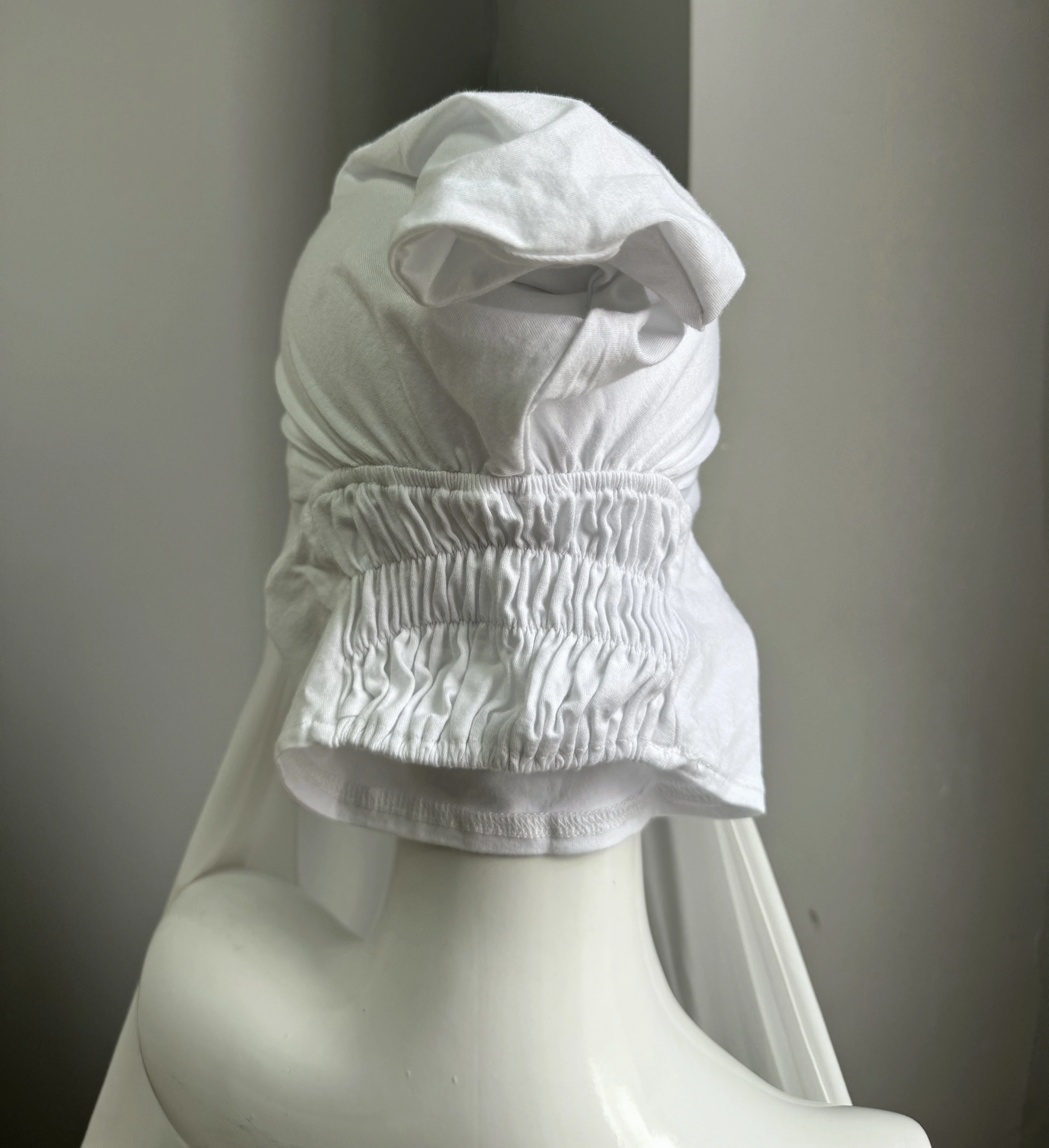 Fashion Pearl Chiffon Hijab with Cross Bonnet Tube Cap