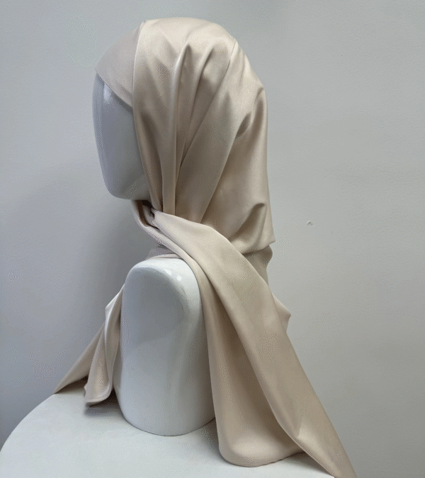 Plain Satin Hijab with Tie-Back UnderCap Instant