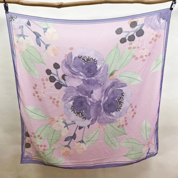 Soft Cotton Voile Japanese Square Print Hijab