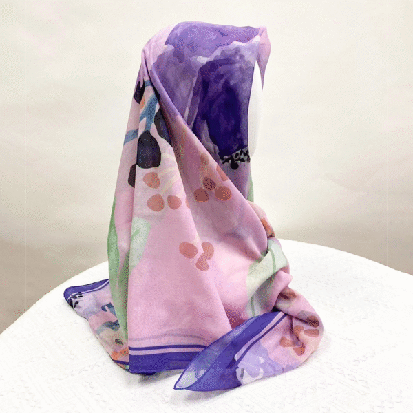 Soft Cotton Voile Japanese Square Print Hijab