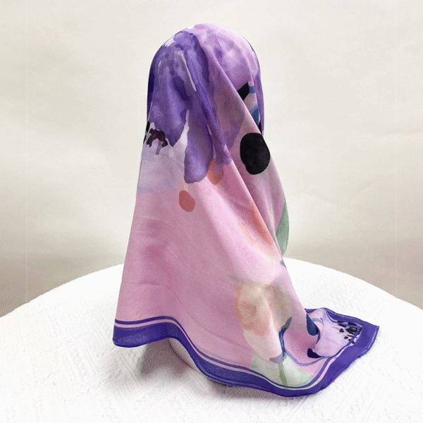 Soft Cotton Voile Japanese Square Print Hijab