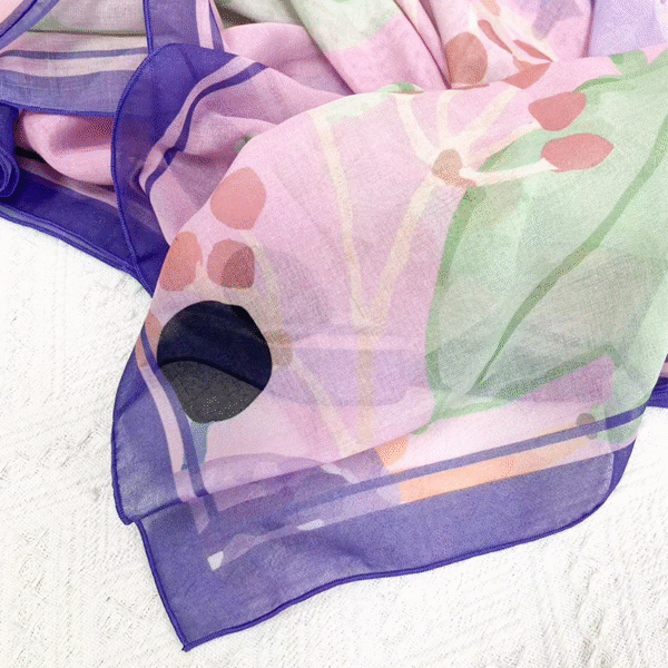 Soft Cotton Voile Japanese Square Print Hijab