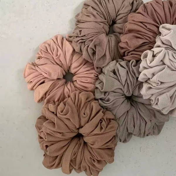 OEM/ODM 22cm Ribbed Jersey Hair Scrunchies