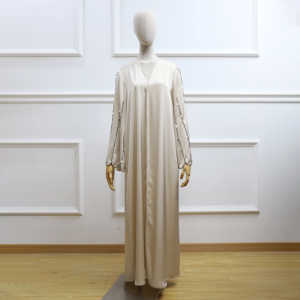 Luxurious dubai high quality customized abaya open scattered beaded