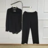 Modest Black Elegant Women 2 pcs Islamic Clothing Set