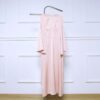 New Style Satin Patchwork Modest Maxi Dress for Muslim Women