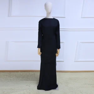 1 Muslim Women Sets Clothing Breathable Solid Color Long Sleeve Two Piece Set
