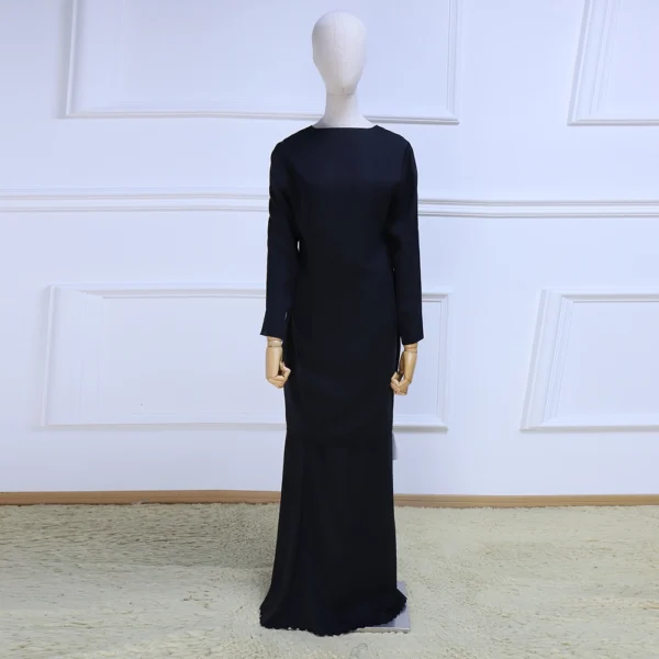 1 Muslim Women Sets Clothing Breathable Solid Color Long Sleeve Two Piece Set
