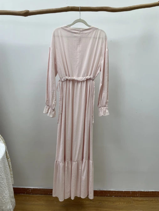 1 Extra Long Sleeve Rib Knit Boat Neck Knit Ladies' Dresses