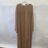 1 Custom Blend Rib Knit Maxi Dress with Extra Long Sleeves and Boat Neck