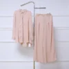 Latest Modest Simple Plain Color Blouse Pant Plus Size Two-Piece Islamic Clothing