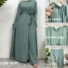 1 New Arrival Three Piece Women Muslim Open Abaya