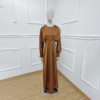 1 Unique Cuff Design Shiny Fabric Maxi Dress