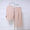 1 Latest Solid Color Cotton Linen 2pcs Modest Set Malaysia Set Fashion Abaya