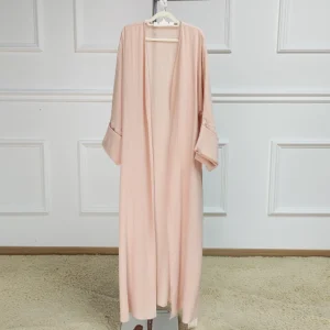 1 Modest Breathable Set for Adults Handmade Silk Kimono Abaya Top with Pants