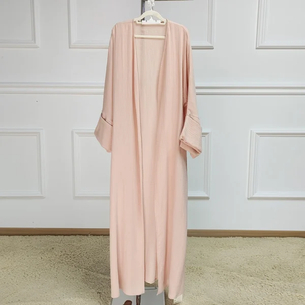 Modest Breathable Set for Adults Handmade Silk Kimono Abaya Top with Pants