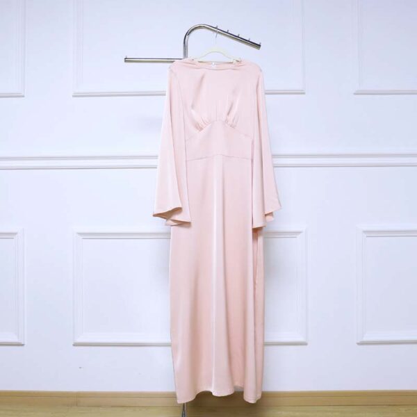 New Style Satin Patchwork Modest Maxi Dress for Muslim Women
