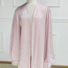 13131f9d-305e-44a3-a3db-9c5ae464e54d Turkish Modest Kaftan Kimono Long Sleeve Open Abaya Shimmer Bat