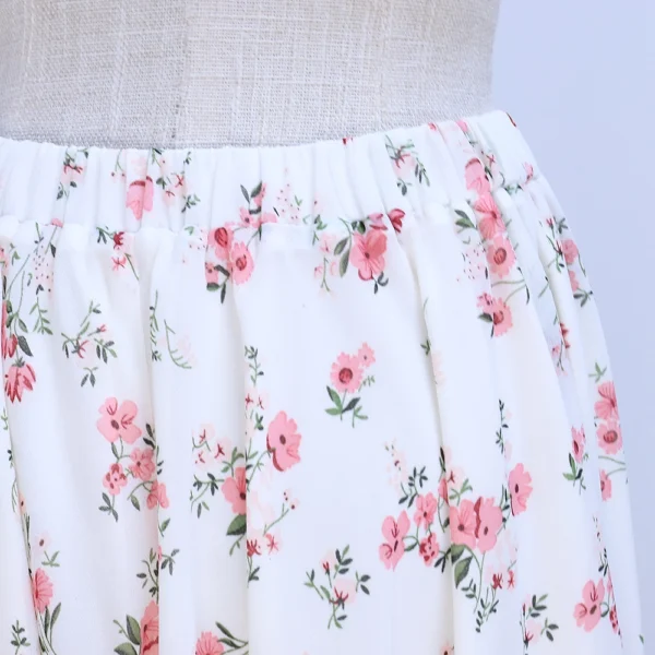 Custom Pattern Blouse Skirt Set Floral Printing Heavy Chiffon CoTudung Girl Baju Kurung