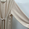 2 Polyester Blend Extra Long Sleeve Rib Knit Boat Neck Knit Ladies' Dresses