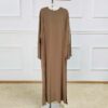 2 New Custom Made Style Satin Splicing Modest Maxi Dress for Muslim Women