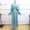 2 New Custom Style Satin Splicing Modest Maxi Dress for Muslim Women