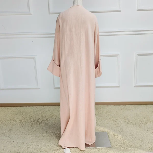 Modest Breathable Set for Adults Handmade Silk Kimono Abaya Top with Pants
