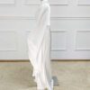 3 Satin Patchwork Spring Trumpet Sleeve Modest Maxi Dress