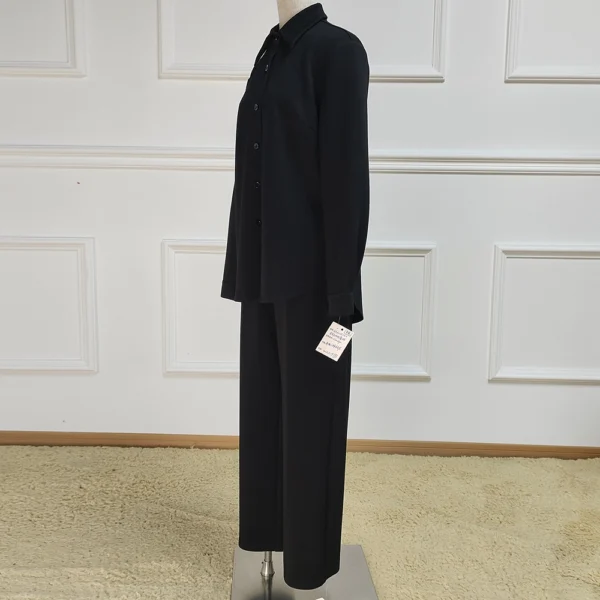 Modest Black Elegant Women 2 pcs Islamic Clothing Set
