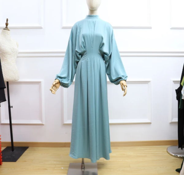 3 New Custom Style Satin Splicing Modest Maxi Dress for Muslim Women