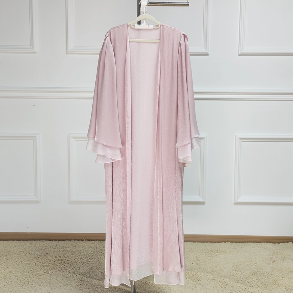 3a1e6091-4cab-4238-b2ab-01bfa0730afb Turkish Modest Kaftan Kimono Long Sleeve Open Abaya Shimmer Bat