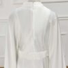 4 Satin Patchwork Spring Trumpet Sleeve Modest Maxi Dress
