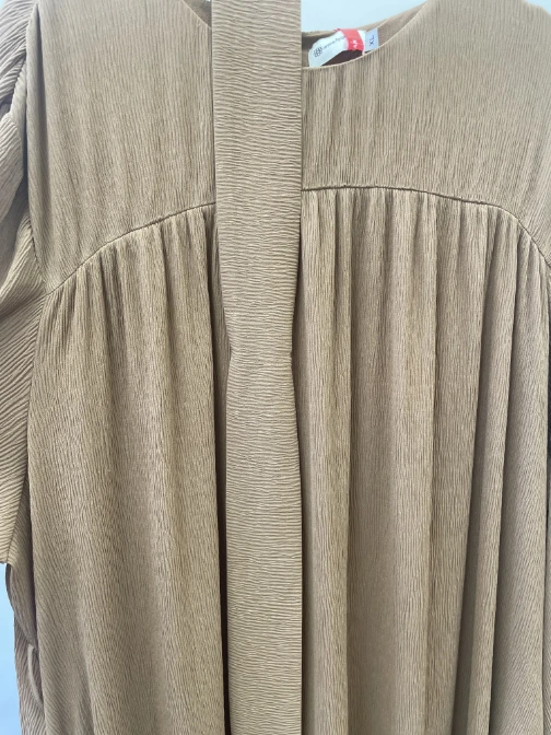 4 Custom Blend Rib Knit Maxi Dress with Extra Long Sleeves and Boat Neck