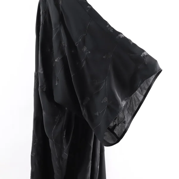 Factory New Developed Polyester Floral Jacquard Fabric for Fashion Abaya