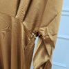 4 Unique Cuff Design Shiny Fabric Maxi Dress