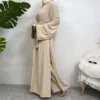 4 New Arrival Three Piece Women Muslim Open Abaya