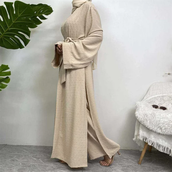 4 New Arrival Three Piece Women Muslim Open Abaya