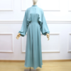 4 New Custom Style Satin Splicing Modest Maxi Dress for Muslim Women