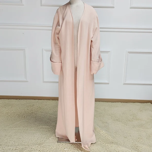 Modest Breathable Set for Adults Handmade Silk Kimono Abaya Top with Pants