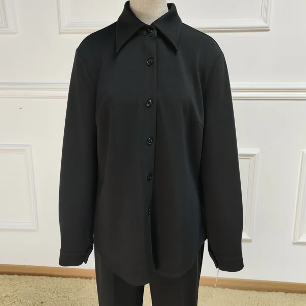 Modest Black Elegant Women 2 pcs Islamic Clothing Set