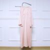 New Style Satin Patchwork Modest Maxi Dress for Muslim Women