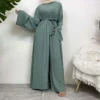 5 New Arrival Three Piece Women Muslim Open Abaya