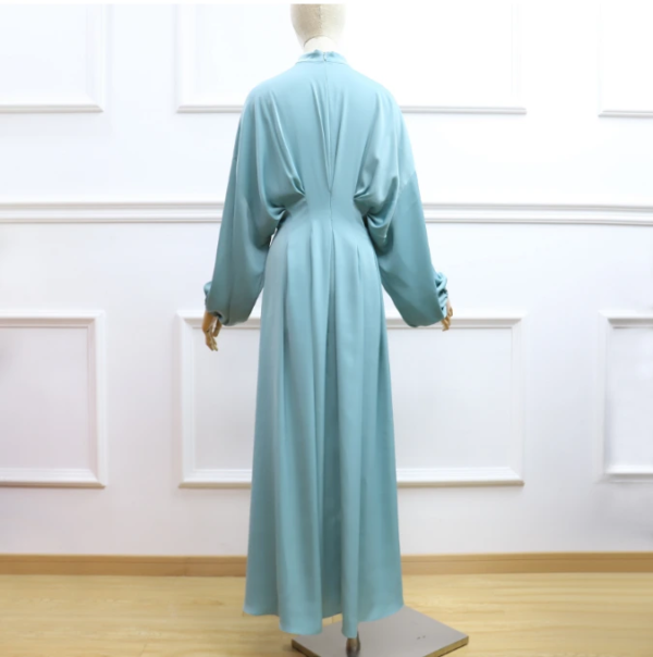 5 New Custom Style Satin Splicing Modest Maxi Dress for Muslim Women
