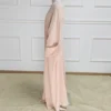 Modest Breathable Set for Adults Handmade Silk Kimono Abaya Top with Pants