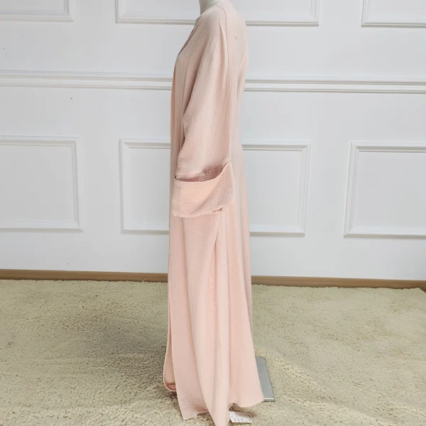 Modest Breathable Set for Adults Handmade Silk Kimono Abaya Top with Pants