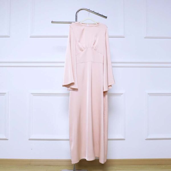 New Style Satin Patchwork Modest Maxi Dress for Muslim Women