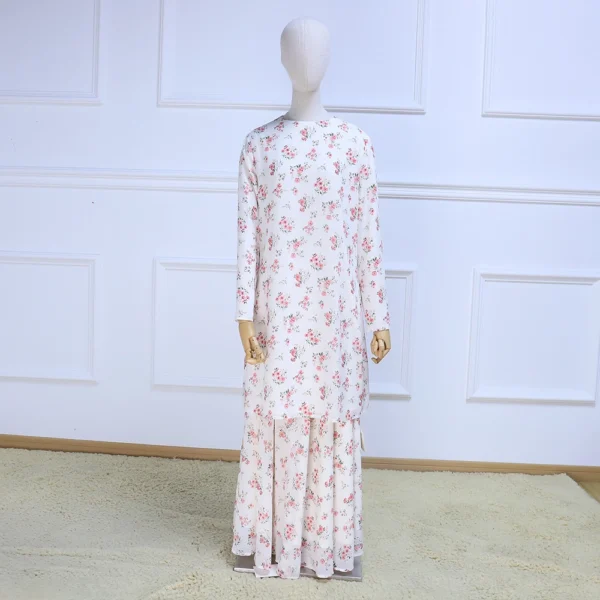 Pure Silk Co-ord set for Ladies Wear with Small Flowers